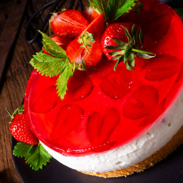 istock delicious cream quark pie with strawberries 1158745193