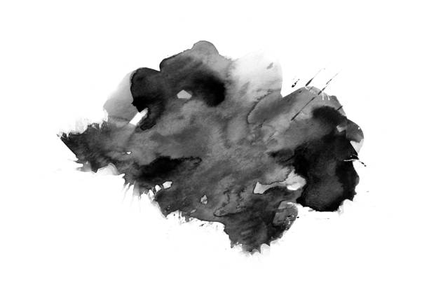 istock Black color graphic patches graphic brush strokes design effect element for background 1158749156