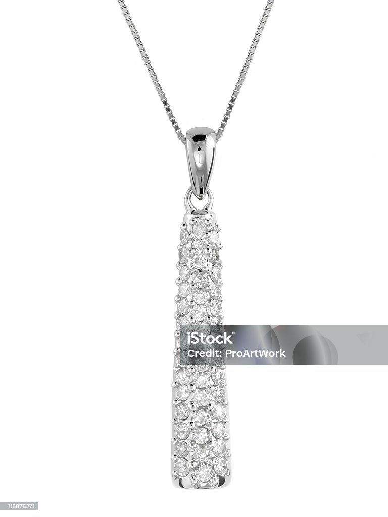 Ciondolo di diamanti oro bianco & - Foto stock royalty-free di Composizione verticale