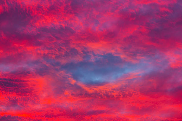 istock Dramatic red sunset, with beautiful cloudscape in autumn 1158754124