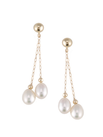 Gold pearl earings.