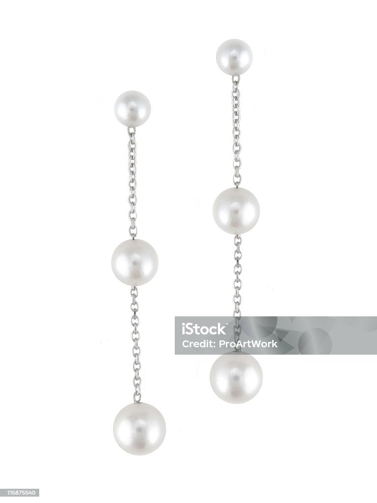 Oro pearl earings blanco - Foto de stock de Collar de perlas - Joyas libre de derechos