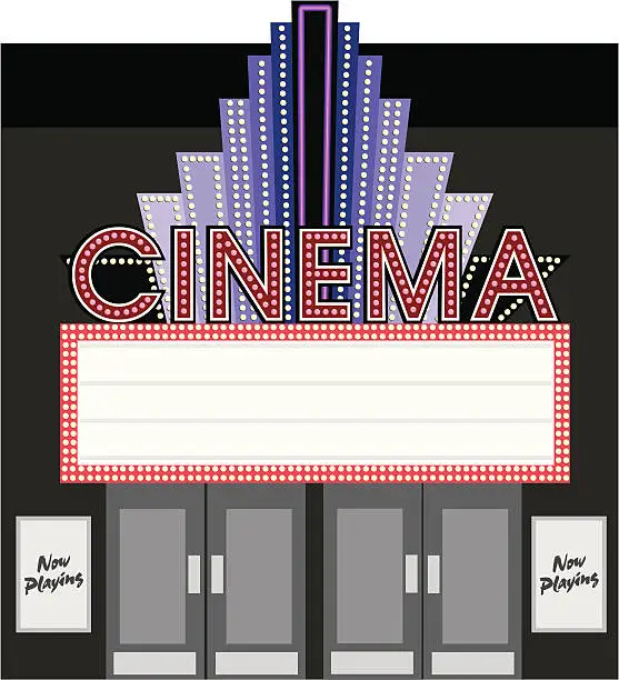 Vector illustration of Retro Cinema Brand 1