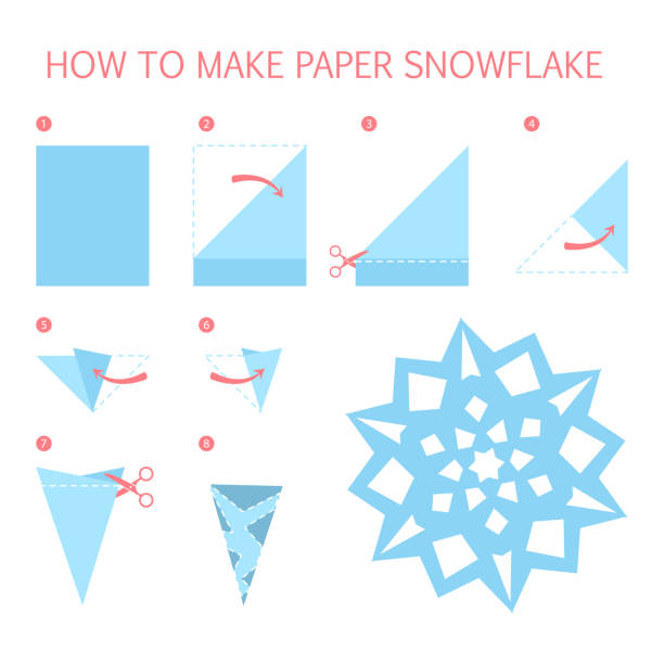 How To Make Christmas White Snowflake Stock Illustration