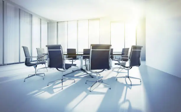 Photo of Office loft in the skyscraper in the sunlight