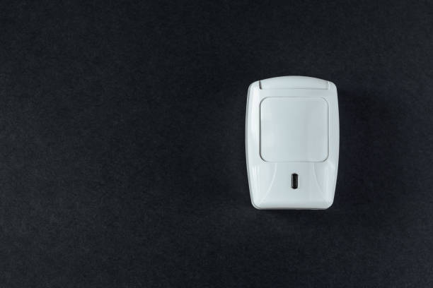 istock Fire safety system on a black background of a copy space 1158765353