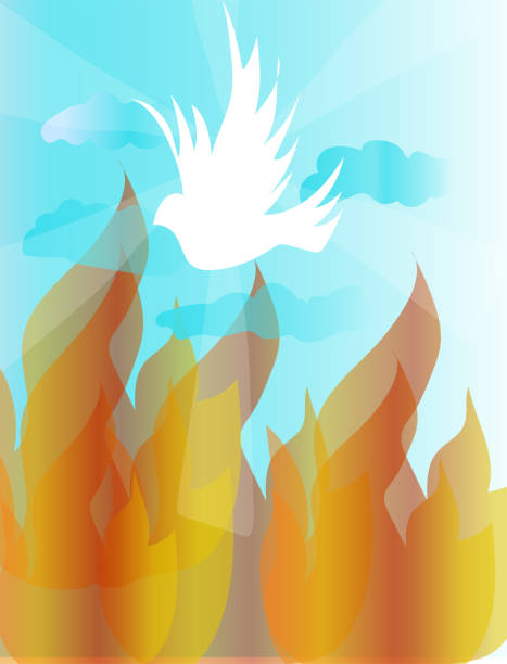 istock holy spirit dove and fire on the sky 1158765446