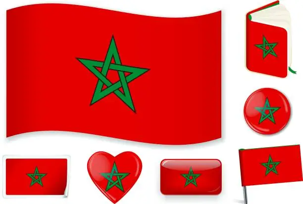 Vector illustration of Moroccan_flag