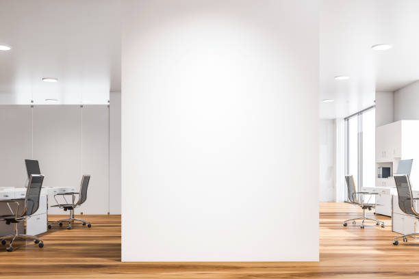 istock Mock up wall in modern company office 1158768731