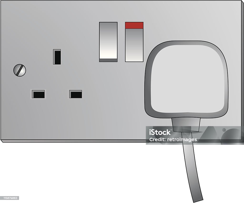 UK Mains prise électrique-illustration vectorielle - clipart vectoriel de Prise électrique libre de droits