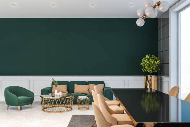 istock Modern conference room interior with lounge zone 1158770321