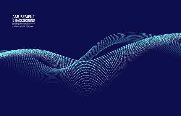 얽힌 곡선 입자 배경 - waveform abstract light wave pattern stock illustrations