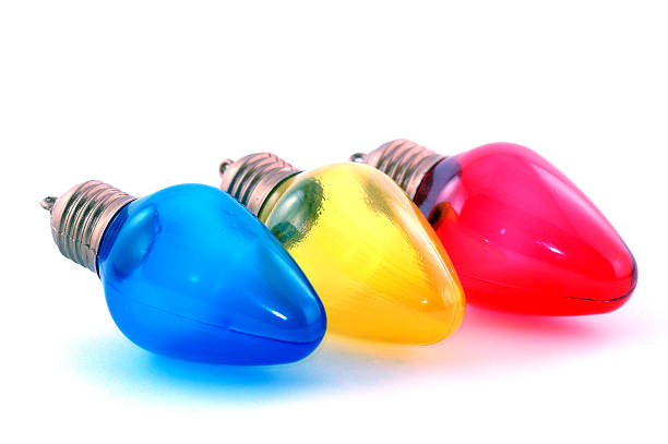 Row of Colorful Bulbs stock photo