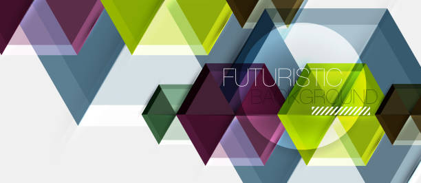 istock Bright color hexagon geometrical composition background, business presentation template 1158780572