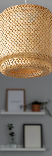 istock Home interior with wicker chandelier 1158782214