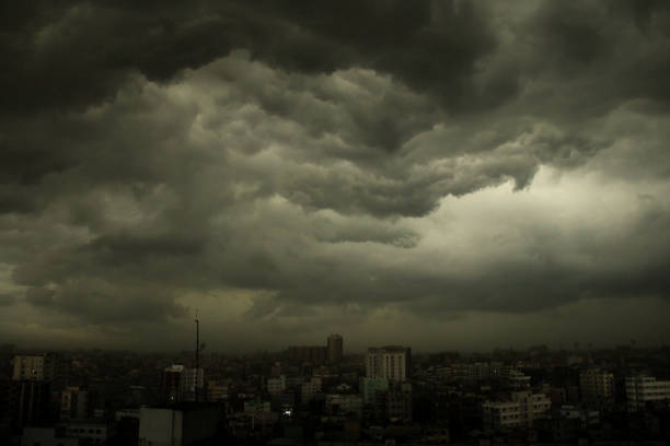 istock dramatic sky over a populated city just before storm 1158785268