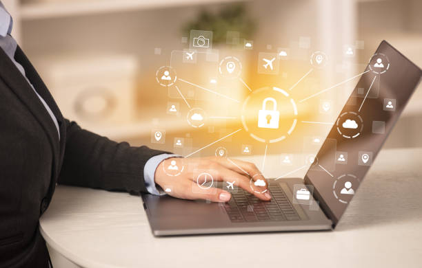 istock Business woman working on laptop in a cozy environment 1158785367