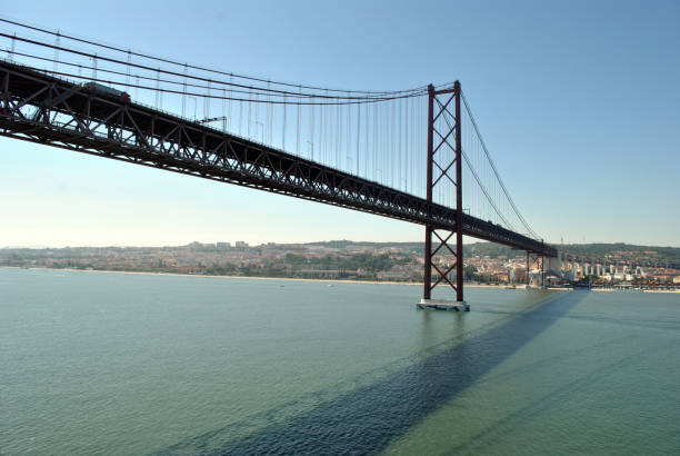 istock passing under Ponte 25 de Abril suspension bridge, River Tagus 1158786845