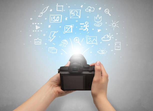 istock Hand photo shooting with photo ideas concept 1158787268