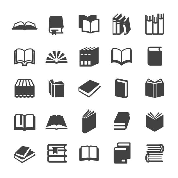 ilustraciones, imágenes clip art, dibujos animados e iconos de stock de iconos de libros - smart series - book