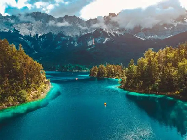 View of the Eibsee - Drone shot