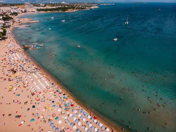 Aerial View Altinkum Beach at Turkey