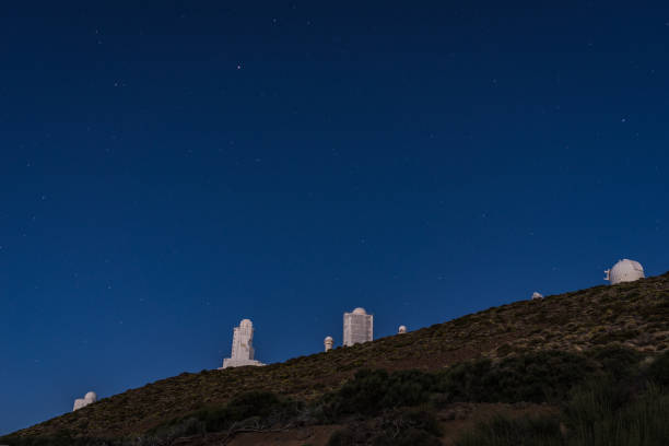 Tenerife observatory Observatory in Tenerife, near Teide volcano, high up in the Teide National Park. One of the darkest places in the world. observatory tenerife canary islands el teide national park stock pictures, royalty-free photos & images