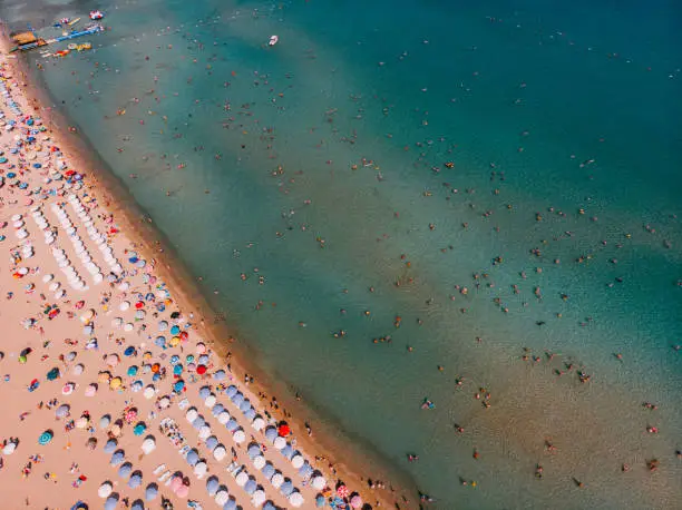 Aerial View Altinkum Beach at Turkey