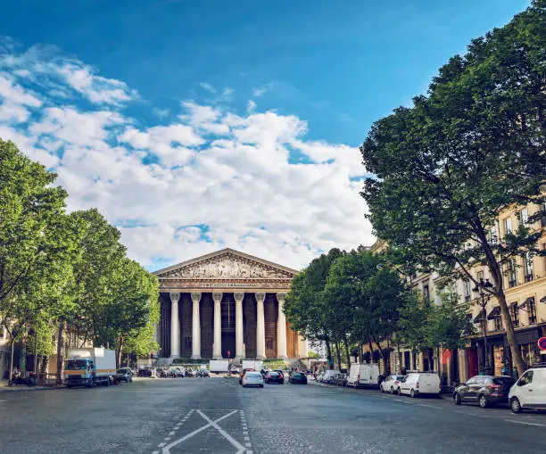 Photo of France, Paris, Ste-Marie Madeleine church and Rue Tronchet