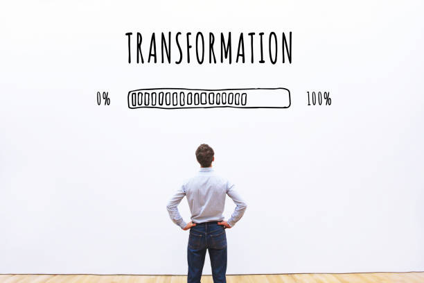 transformation business concept transformation business concept  with progress bar evolution of technology stock pictures, royalty-free photos & images