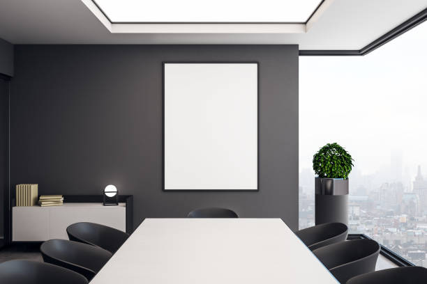 istock Modern meeting room with banner 1158792154