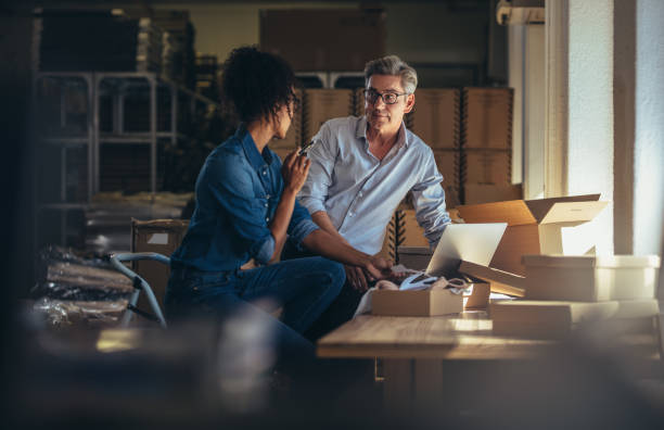 istock Two business partners at online selling office 1158792414