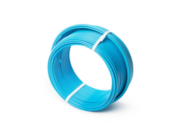istock Electrical cable, energy and technology equipment isolated on white 1158792684