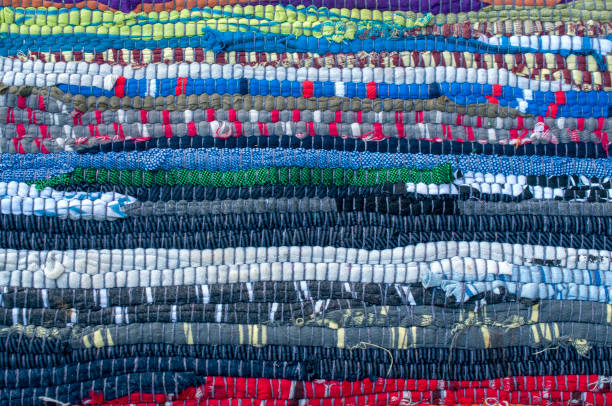 istock Background of multicolored striped fabric texture 1158793943