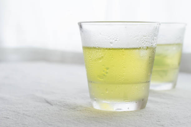 istock Cold green tea in a glass 1158793952