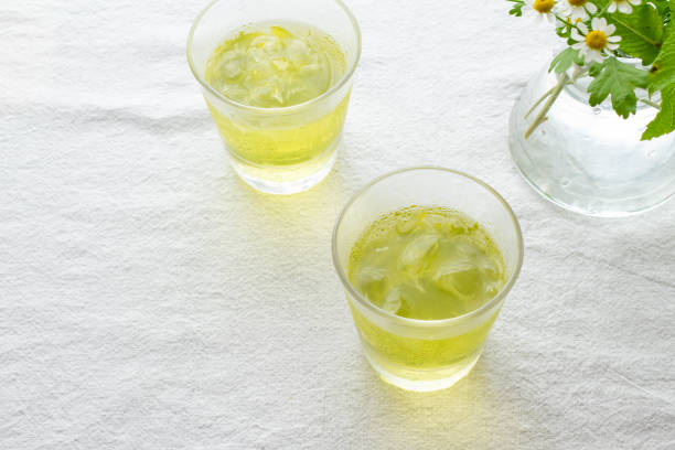 istock Cold green tea in a glass 1158794038