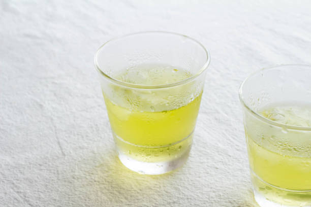 istock Cold green tea in a glass 1158794042