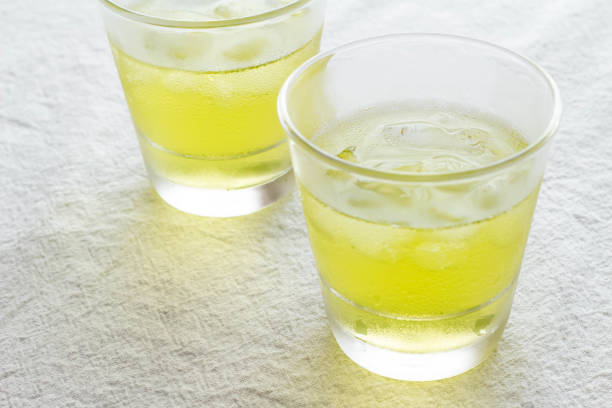 istock Cold green tea in a glass 1158794046
