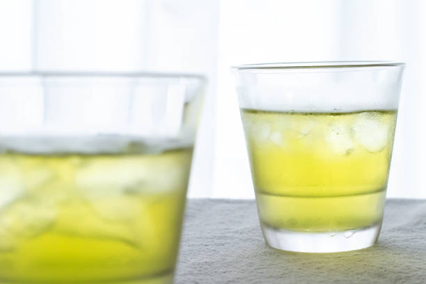 istock Cold green tea in a glass 1158794047