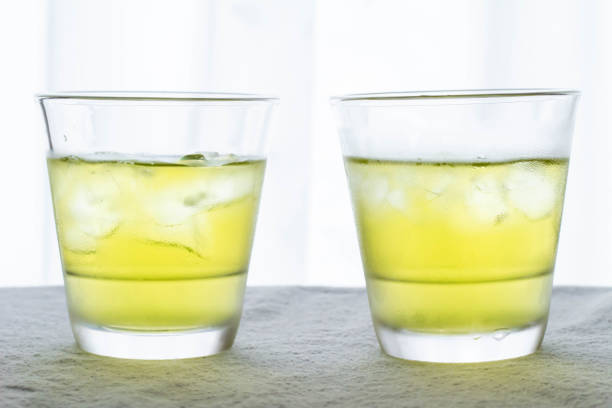 istock Cold green tea in a glass 1158794048