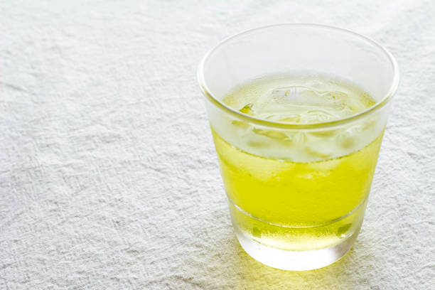 istock Cold green tea in a glass 1158794051