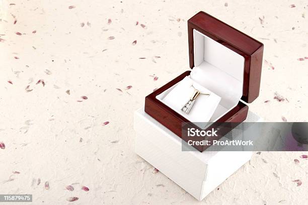 Pendant In Gift Box Stock Photo - Download Image Now - Color Image, Copy Space, Diamond - Gemstone