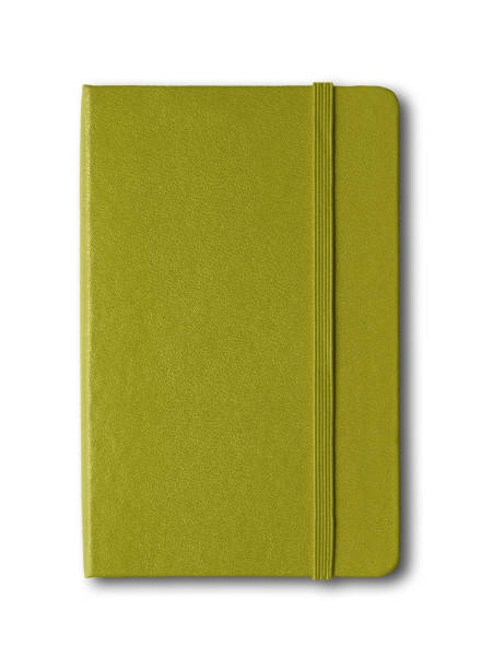 istock Olive green closed notebook isolated on white 1158796886