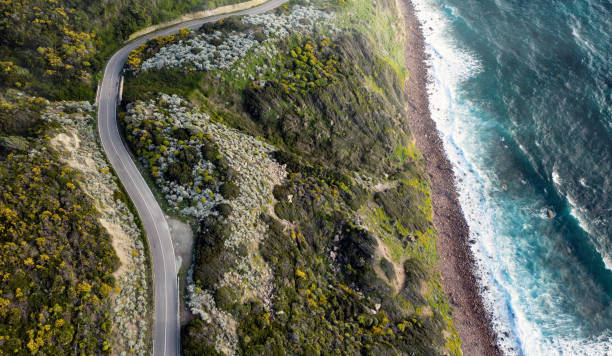 istock Coastal road winding through idyllic seaside 1158796901