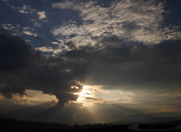 beautiful golden sunset sky landscape