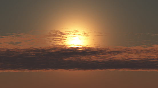 sunset with line clouds abstract