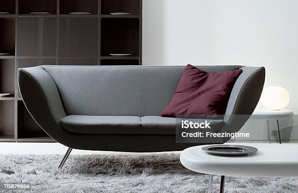 Moderna Sala De Estar Interiores - Fotografias de stock e mais imagens de Abstrato - Abstrato, Almofada - Artigo de Decoração, Almofada - Roupa de Cama