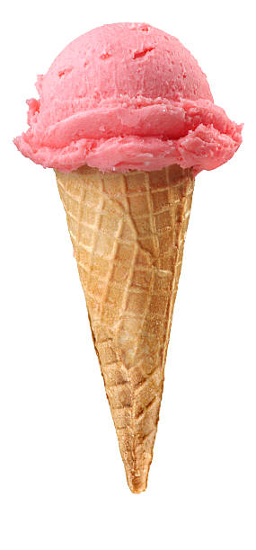 istock Strawberry ice cream isolated on a white background 115880385