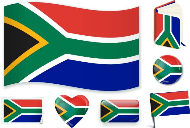 illustrations, cliparts, dessins animés et icônes de drapeau sud-africain - south africa flag africa south african flag