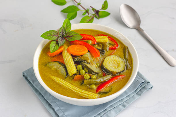 istock Thai Green Vegan Curry Top View 1158806960